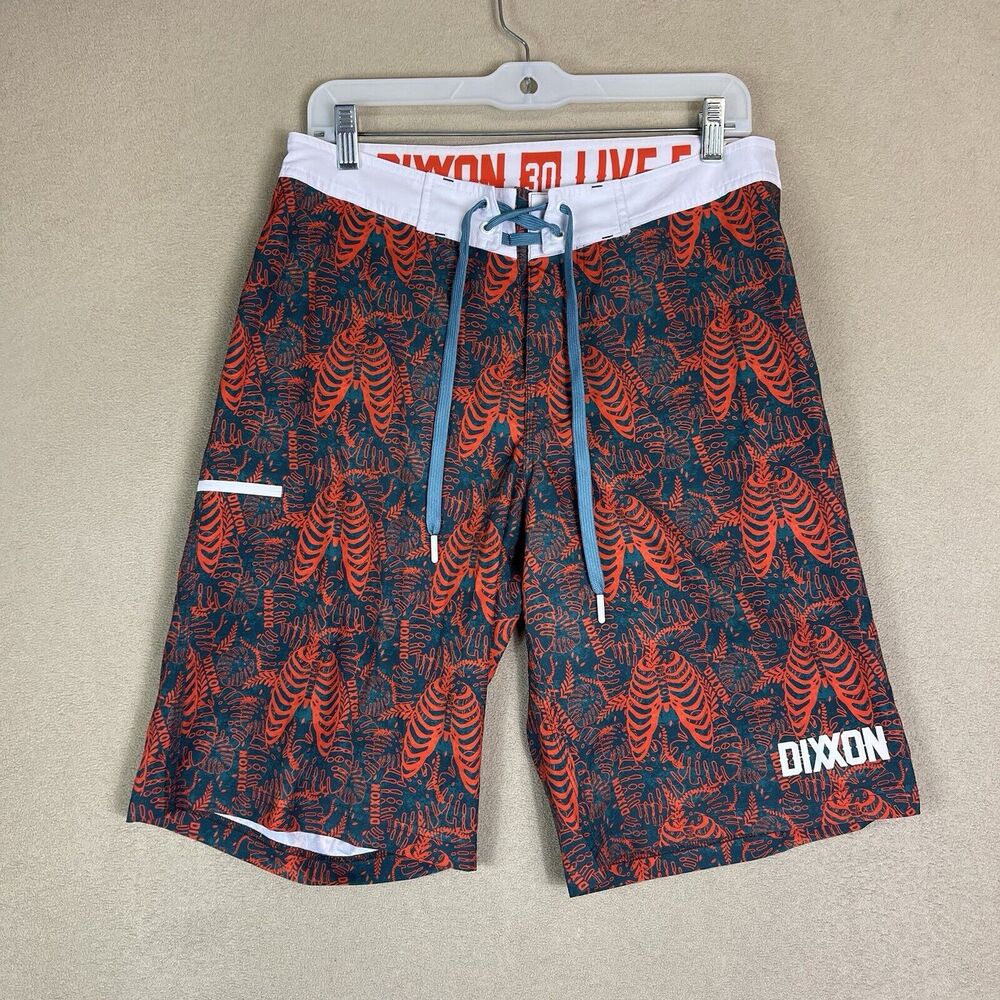 Dixxon Short Mens 30 Multicolor Graphic Print Drawstring Unlined Board Shorts
